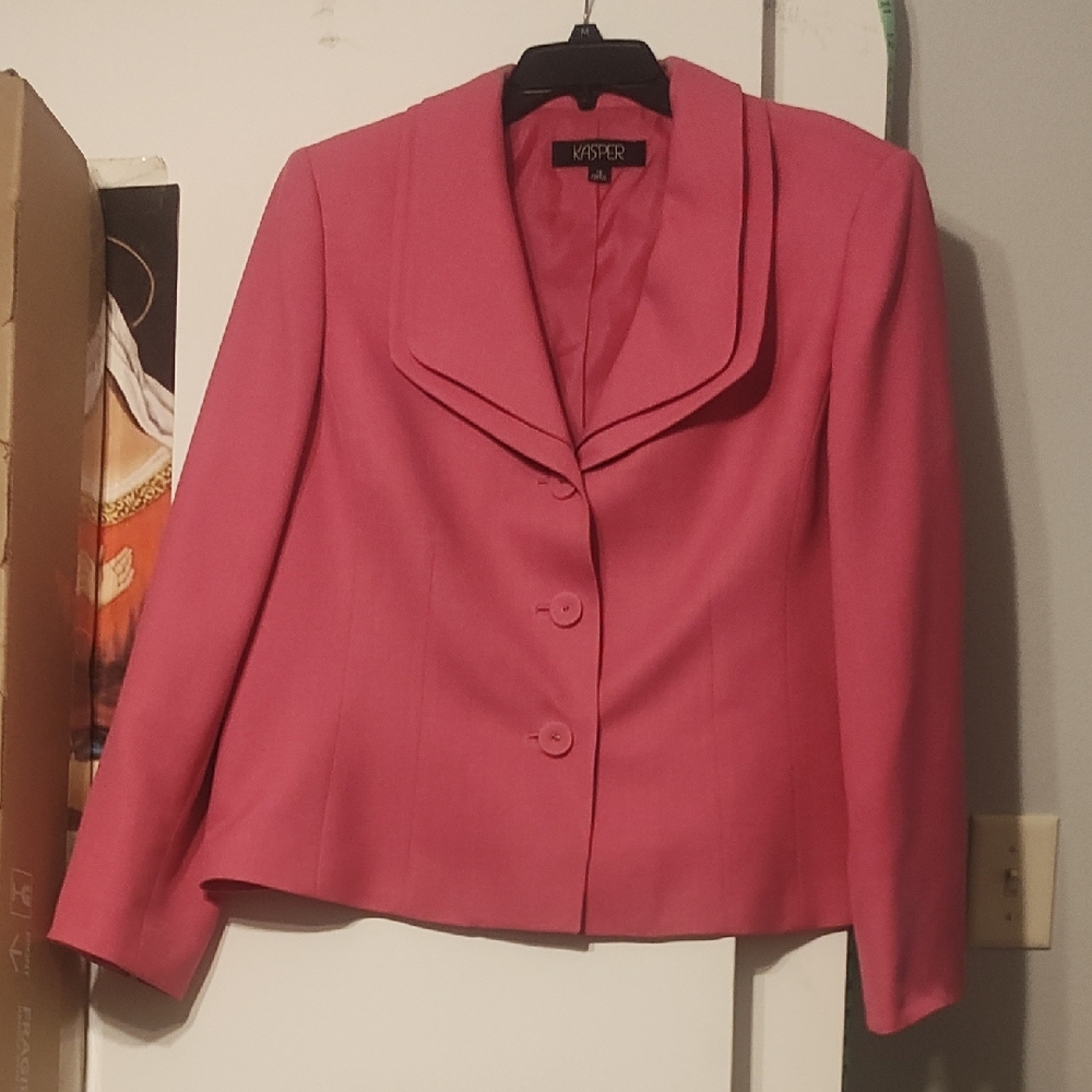 Kasper Women's Vibrant Pink Double-Lapel Tailored Blazer